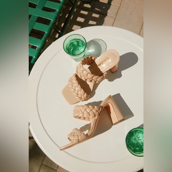 Lulus Louella Nude Tan Braided High Heel Sandals Square Open Toe Womens Size 11 - Picture 8 of 8